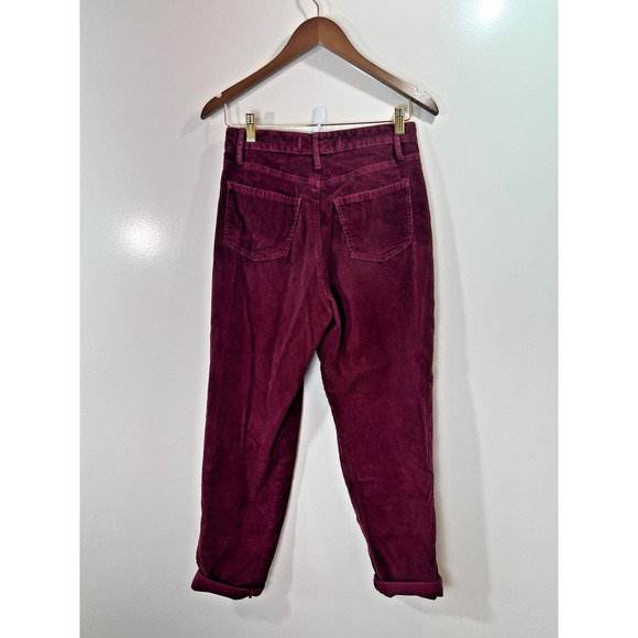 Hollister Women’s Pleated Corduroy Pants Size 27 S Burgundy Grandpacore Preppy - Picture 2 of 8